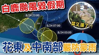 「白鹿」陸警發布 花東、中南部防大雨