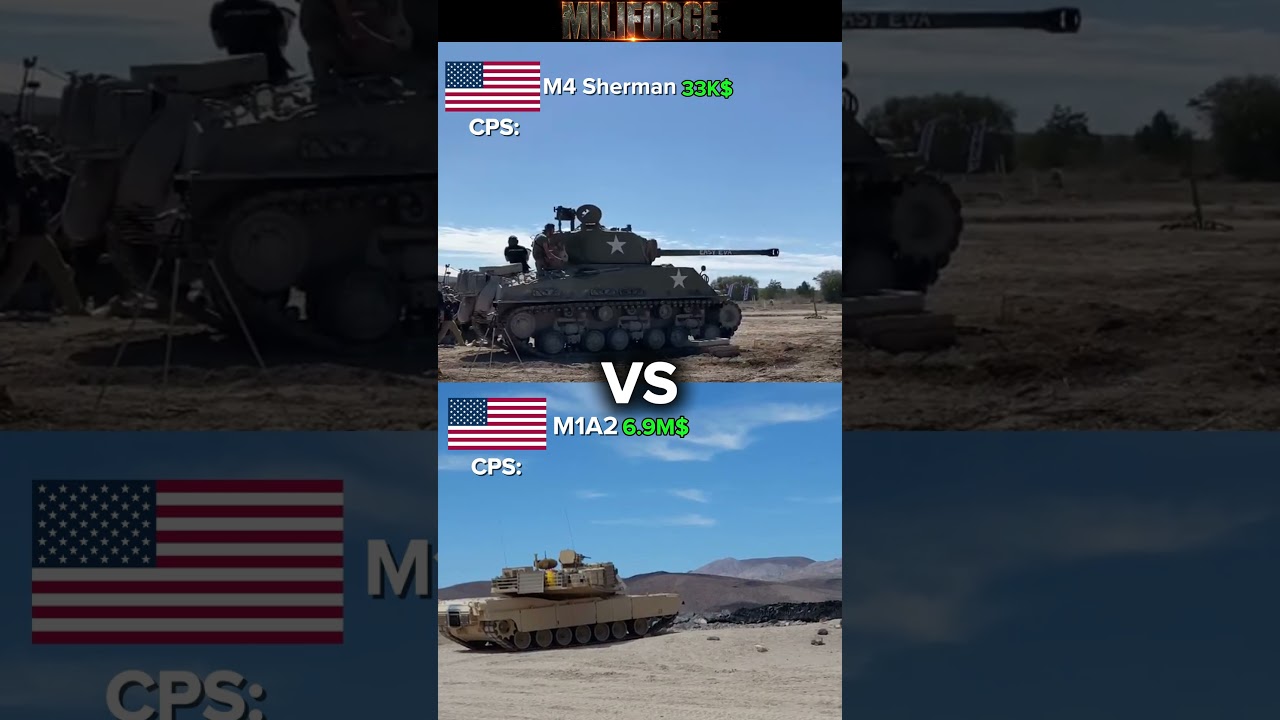 #ww2 American Tank Vs Modern version of it #usmilitarycombat #military #tank #war #warthunder