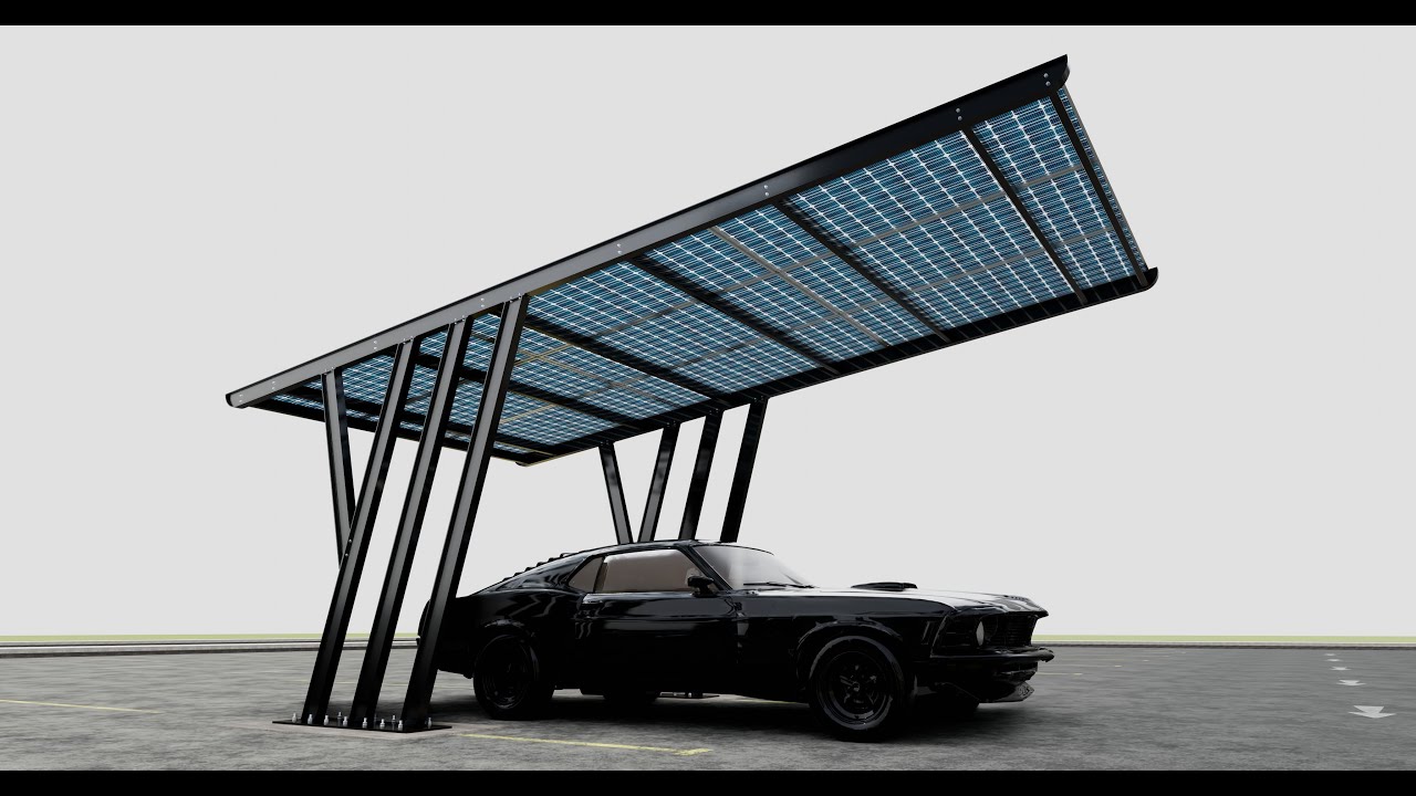 TRIPLE L TYPE MODERN SOLAR CARPORT TYPE-14 3D Model