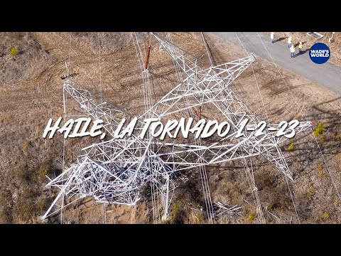 EF2 tornado topples 500K volt Entergy transmission towers in Haile, LA | 1-2-2023 | #1440p60
