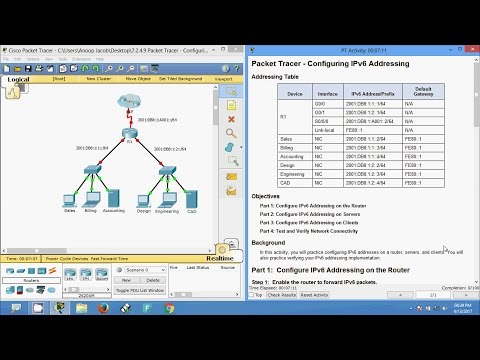 7.2.4.9 Packet Tracer - Configuring IPv6 Addressing