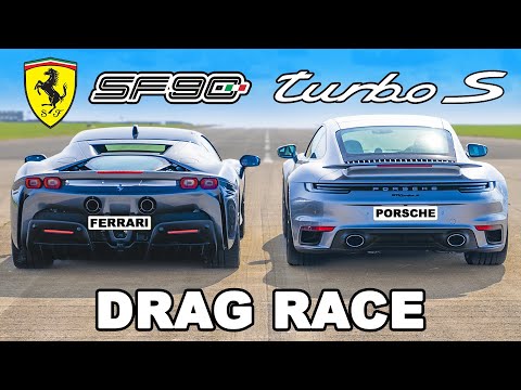 Porsche 911 Turbo S gegen Ferrari mit 1.000 PS! DRAG RACE