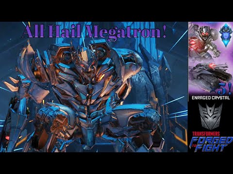 ALL HAIL MEGATRON!! Megatron Gameplay Raid & 5 Enrage Crystal Opening! Transformers: Forged to Fight