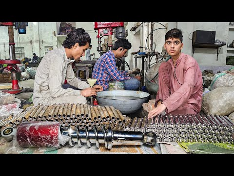 Complete Manufacturing Process Of Making Motorcycle Shocks | How Motorcycle Rear Shock Is Made
