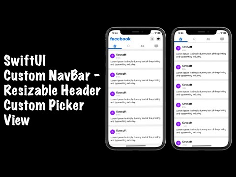 SwiftUI Custom NavBar | Resizable App Bar | Custom Tabbed Picker |  SwiftUI 2.0 Tutorials
