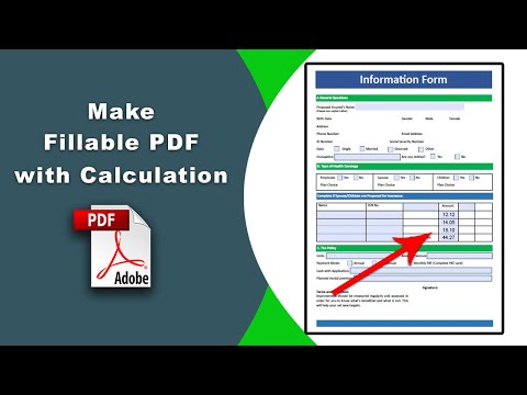 How to make a fillable pdf with calculations using Adobe Acrobat Pro DC