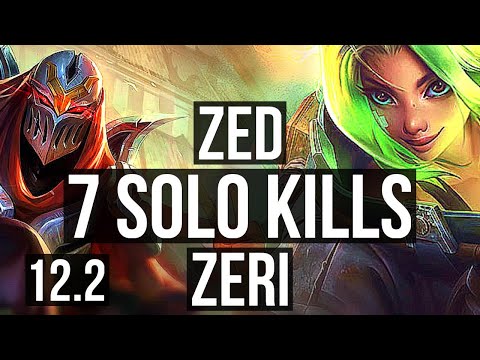 ZED vs ZERI (MID) | 7 solo kills, 300+ games | KR Master | 12.2