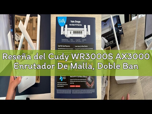 Vídeo relacionado con Cudy WR3000S AX3000 Enrutador De Malla, Doble Banda 6, 5 Puertos Gigabit RJ45, 4 Antenas, MU-MIMO, OpenVPN, Wireguard, Zerotier, Ipsec VPN, Aplicación Control