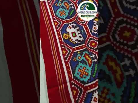 Red Selari Pallu Blue Animal Motifs Double Ikat Chaniya Choli Dupatta