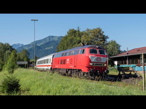 DB 218 406 departing Oberstdorf on IC2084 on 17.08.24