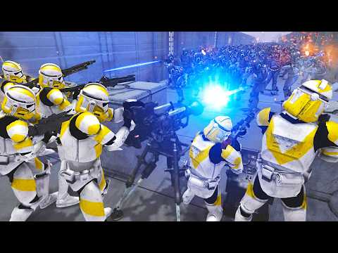 Can Clone Army Hold SHIP DEFENSE vs 3,000 Mandalorian SHIP BOARDING?! - Men of War: Clone Wars Mod