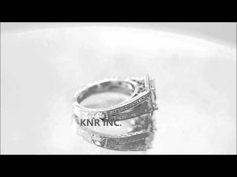 18K WHITE GOLD PRINCESS CUT DIAMOND ENGAGEMENT RING SPLIT BAND PRONG SET 2.10CTW - KNR INC - 476