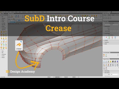 Autodesk Alias Tutorials, SubD Intro 16 - Crease