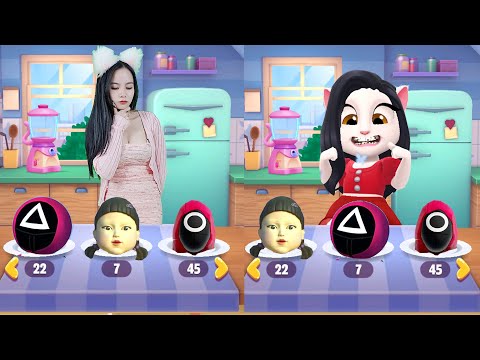 Imitate Angela But Squid Game Real Life Vs Cute Girl - My Talking Angle 2 In Real Life