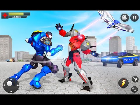 Flying Police Eagle Transform | New Rescue City Cyber Truck Robot Android GamePlay | By Game Crazy