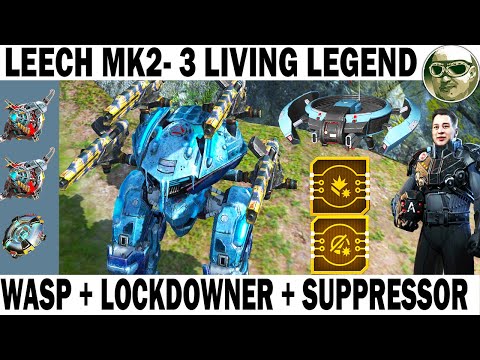 LEECH WASP MK2 + DISCUS LOCKDOWNER T4 + SUPPRESSOR T4 WAR ROBOTS ADRIAN 70 LVL T4! 2 OVERDRIVE 6 LVL