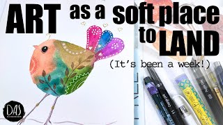 Whimsical Watercolor Bird Gentle Tutorial