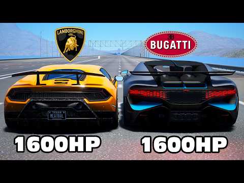 1600HP Lamborghini Huracan vs Bugatti Divo DRAG & TRACK RACE