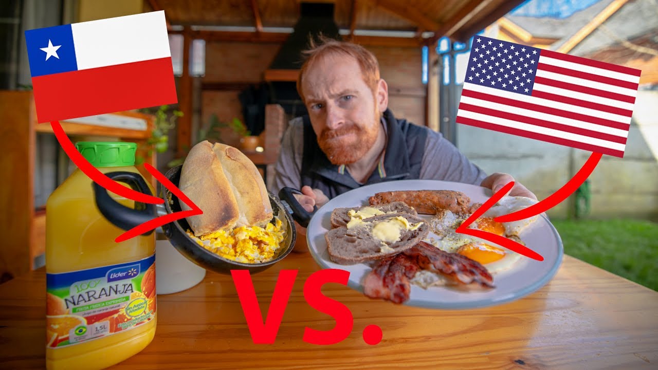 Chilean FOOD VS. American FOOD | Breakfast FOOD