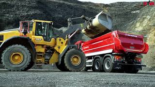 Beautiful MAN tippers working in the mine in Iceland