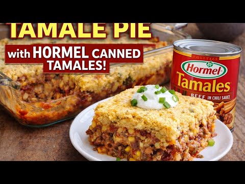 Easy Tamale Pie Recipe with Hormel Canned Tamales | Cheesy Comfort Food Dinner