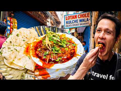 I Tried the Spiciest Indian Street Food for Breakfast!! (Old Delhi)