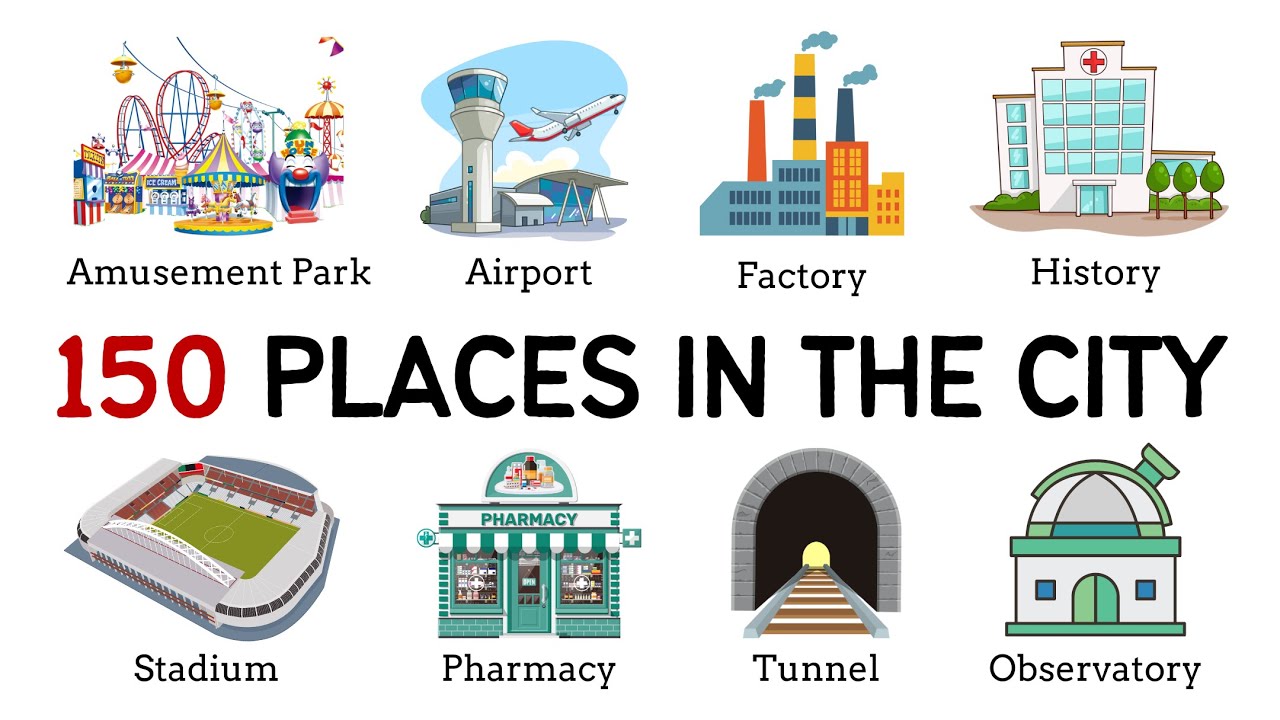 150 Places in the City | English Vocabulary with Pictures | Practice English Daily
