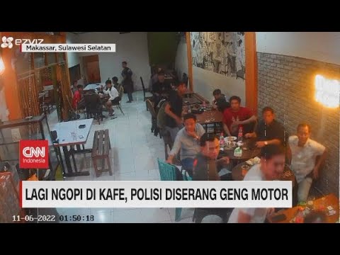 Lagi Ngopi di Kafe, Polisi Diserang Geng motor