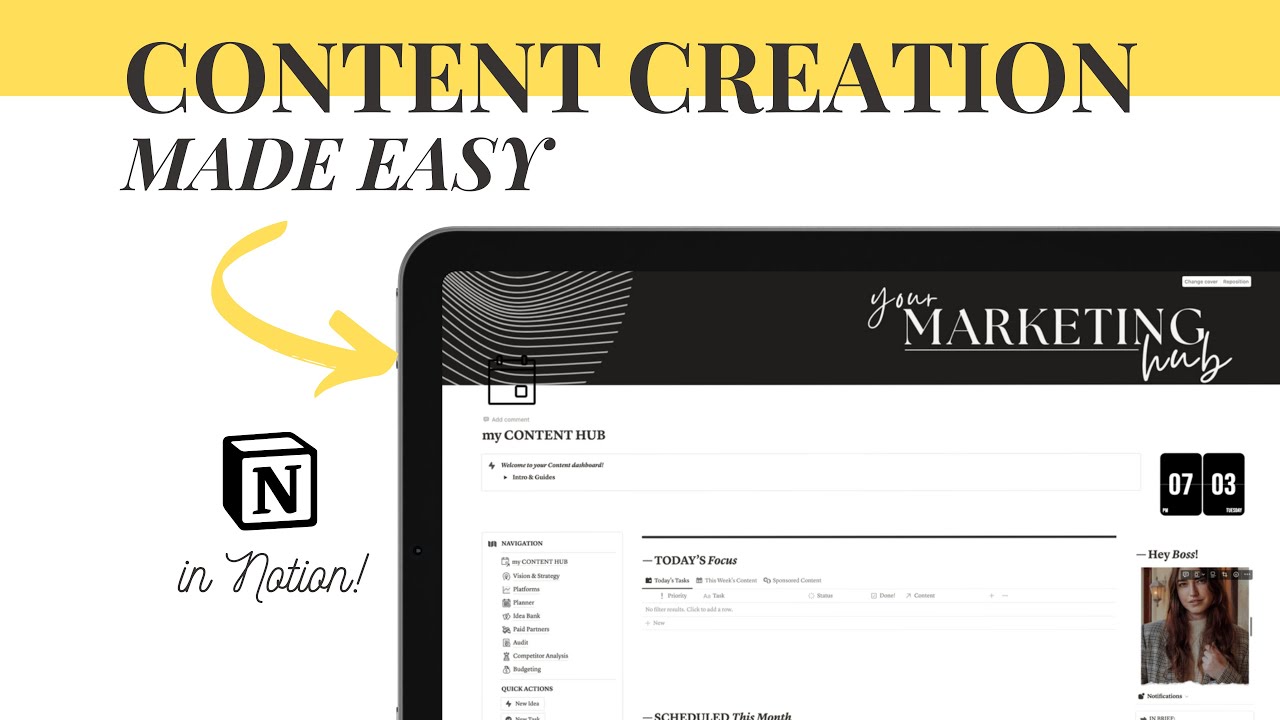 Content Calendar & Planner: How to use Notion to help create a Social Media Strategy to Grow Online