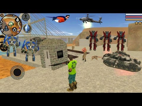 Vegas Crime Simulator (Vegas Hero Fight Red Robot Car on Military Base) Car Robot Capture Car Robot