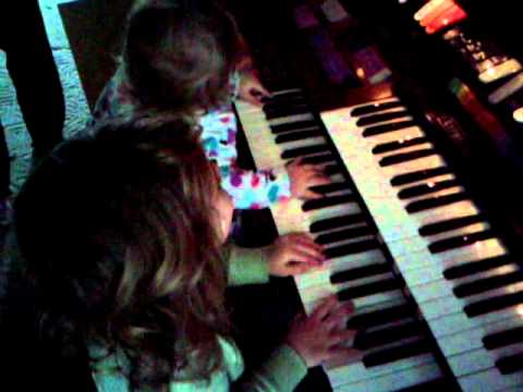 Ally and emma playing organ