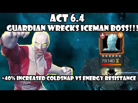 Guardian Vs Act 6.4 Iceman-Energy Resistance vs Enhanced Energy damage- Marvel Contest Of Champions