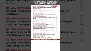10 Basic Job Interview Questions and Answers