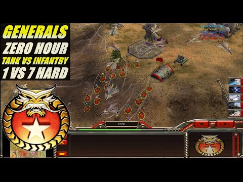 C&C Generals Zero Hour 1 vs 7 Hard armies  CHINA Tank VS CHINA Infantry ( Twilight Flame )