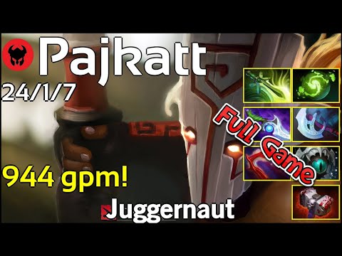 944 gpm! Pajkatt plays Juggernaut!!! Dota 2 Full Game 7.20