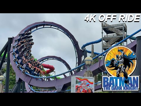 Off-ride footage of a Batman - The Dark Knight train