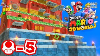 Mushroom-5 Back to Hands-On Hall - All Green Star & Stamp 100% Walkthrough - Super Mario 3D World