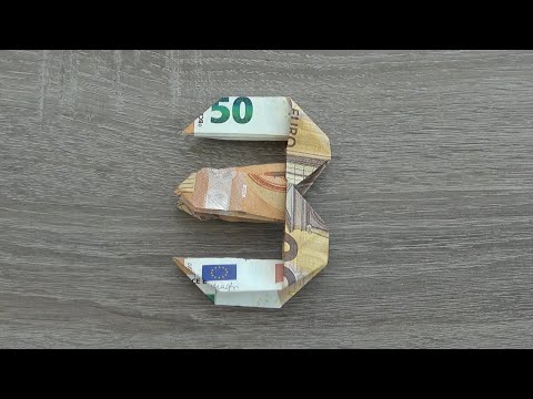Geld falten ZAHL 3, Geldgeschenke basteln, Faltanleitung mit Geldscheinen DREI basteln