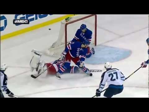 Stepan Saves a Goal vs Winnipeg Jets 4/1/13