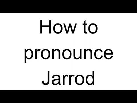 How to Pronounce Jarrod (English)