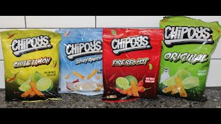 Chipoys Rolled Tortilla Chips: Chile Limón, Spicy Ranch, Fire Red Hot & Original Review