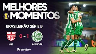 JOGADA LINDA DE GOL E EXPULSÃO DEFINEM O JOGO EM MACEIÓ! Melhores Momentos - CRB 0 x 1 Juventude