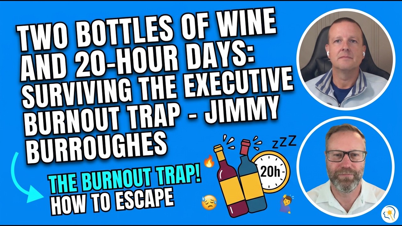 Artwork for Two Bottles of Wine and 20-Hour Days: Surviving the Executive Burnout Trap - Jimmy Burroughes on The Hardy Brain