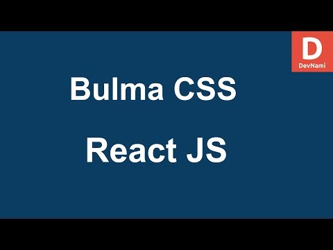 React How to Use Bulma CSS With ReactJS