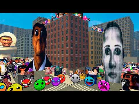Big Obunga Nico's & Big Selena Delago Brainrot Nextbots vs Lobotomy Geometry Dash & Sprunki in Gmod!
