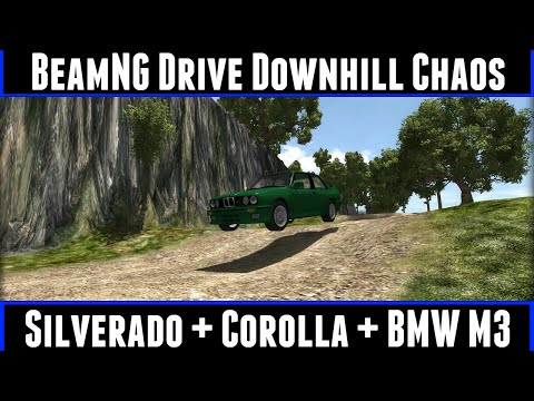BeamNG Drive Downhill Chaos EP 3 Silverado + Corolla + BMW M3