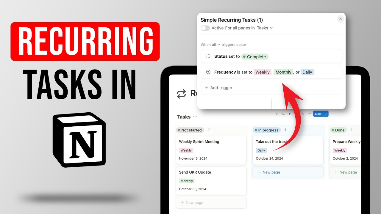 The Easiest (New) Way To Create Recurring Tasks in Notion