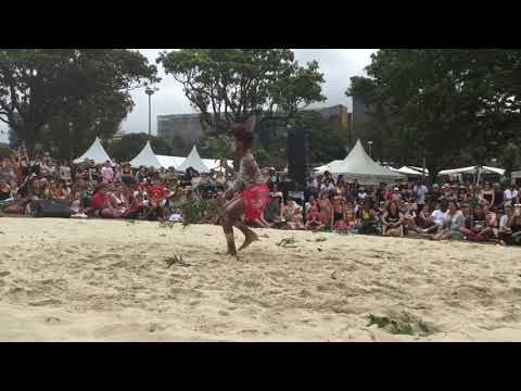 Songman Goombine sings with Doonooch Dancers at Yabun Aboriginal Festival 2018