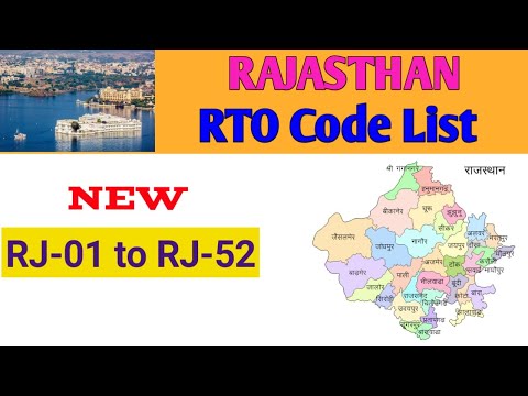 Rajasthan RTO Code Number-RJ 01 to RJ 52