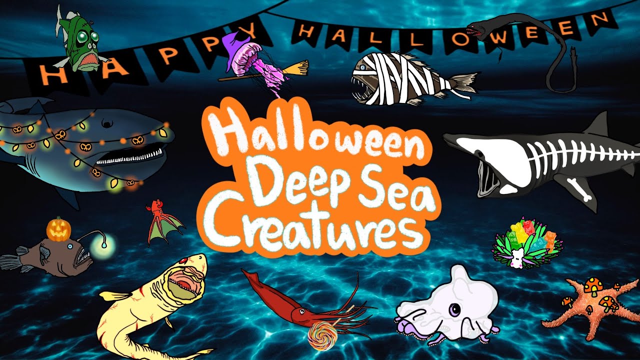 Halloween Deep sea Creatures | Let's learn Halloween words with deep sea creatures | Kids Draw